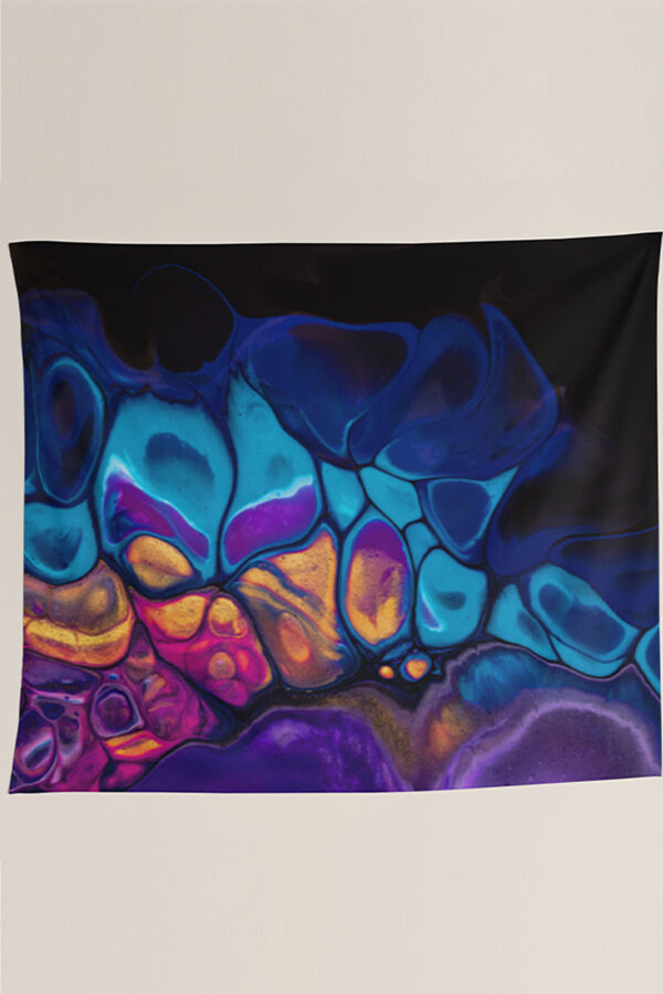 Blue Geode Trippy Tapestry