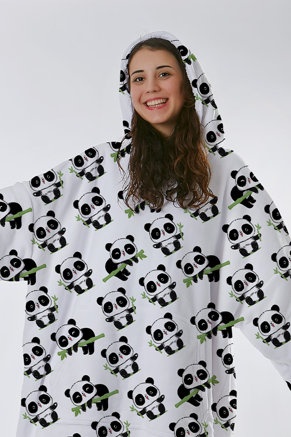 Panda Hoodie Blanket
