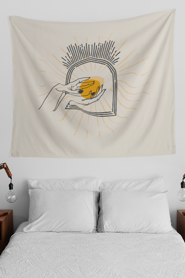 Sun in Palm Wall Tapestry