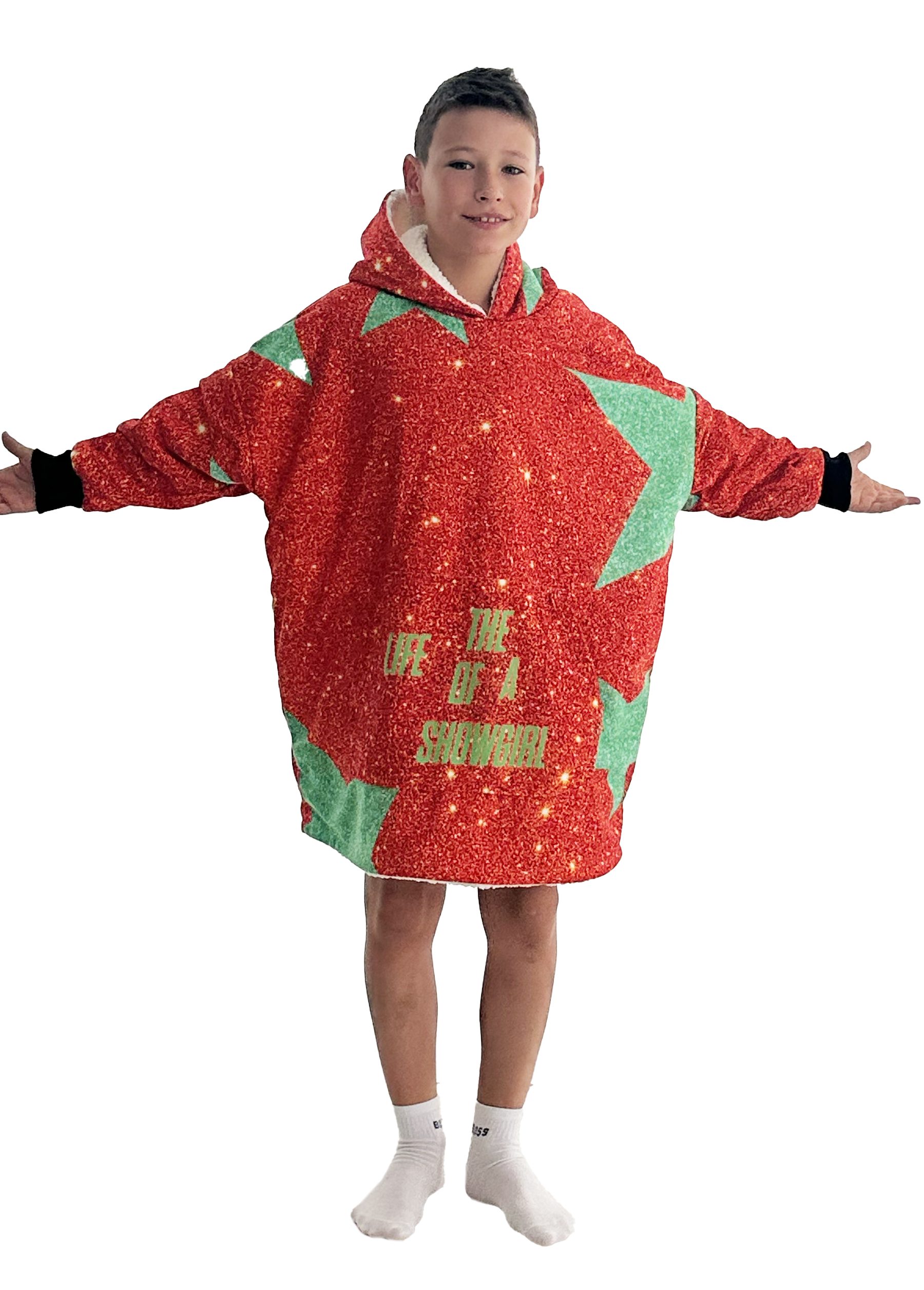 TLOAS Orange Blanket Hoodie Kid